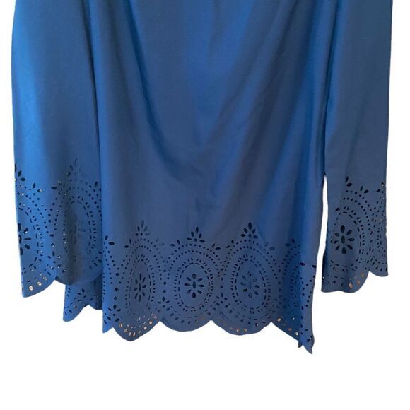 Catalina Sz M Royal Blue Eyelet Cuffs & Hem Oversized Relaxed Fit Se Cover Tunic - Picture 3 of 8